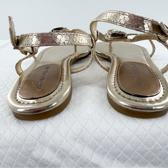 Antonio Melani Gold Sandals with Rhinestone embellishment size 9 women’s - Picture 7 of 16
